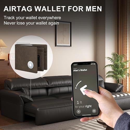 furid Airtag Wallet Men Slim: Men's Air Tag Wallets with Airtag Holder - Minimalist RFID Front Pocket Card Holder Gift for Man Husband at Anniversay Brithday thumbnail 5