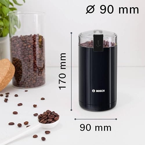 Bosch - Molinillo de café eléctrico, 180 W, capacidad 75 gramos, negro, TSM6A013B thumbnail 3