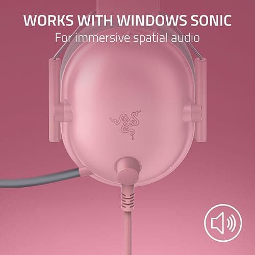 Razer BlackShark V2 X Xbox Gaming Headset: 50mm Drivers - Cardioid Mic - Lightweight - Comfortable Noise Isolating Earcups - for Xbox Series X, Series S, PS5, PC, Switch via 3.5mm Jack - Quartz Pink thumbnail 6
