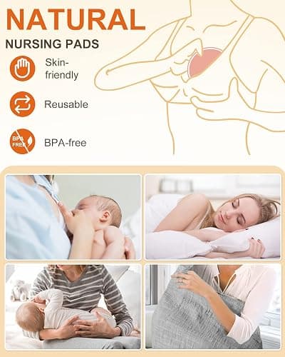 Lictin 12 pcs (6 Pairs) Nursing Pads Set Nursing Pads Washable Organic Bamboo Nursing Pads Reusable Nursing Pads Washable Soft Absorbent Nursing Pads with 1 Laundry Bag and 2 Organza Bags thumbnail 7