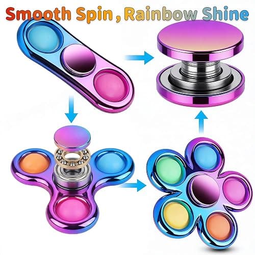Figrol Fidget Toys 3 Pack,Pop Fidget Spinner for Kids & Adults Relieves Stress and Calm Down,Sensory Toys for Kids with Autism ADHD Toy thumbnail 4