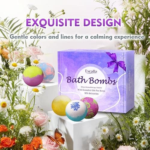 Bath Bombs for Women, 20 Pcs Handmade Bubble Bathbombs Gift Set, Shea & Coco Butter Dry Skin Moisturize, SPA Relaxing Gifts for Women & Men, Her, Girls, Wife, Birthday (Package May Vary) thumbnail 5