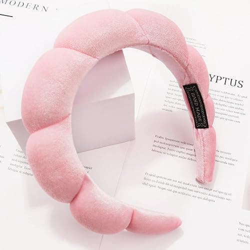 Ayesha Spa Headband for Women Sponge Headband for Washing Face Clouds Soft Hairband Skincare Makeup Headbands for Women Girls Shower Makeup Skincare (Pink) thumbnail 3