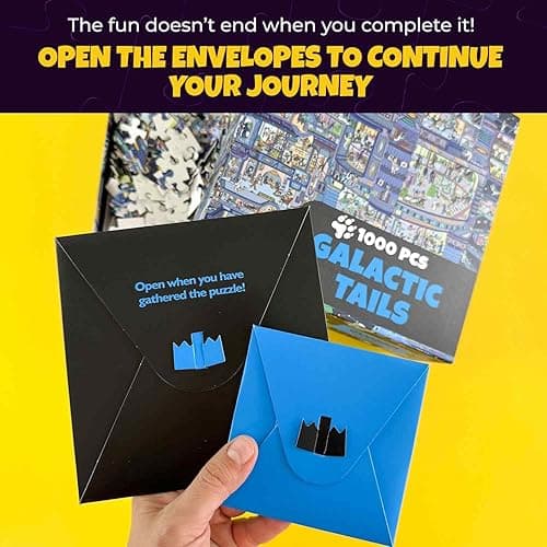 QUOKKA 1000 Piece Jigsaw Puzzle for Adults Galactic Tails – Premium Box Packaging with Extra Fun Challenges - Stunning Galaxy Dog Puzzle - Perfect for Relaxation & Creativity & Gift Giving thumbnail 6