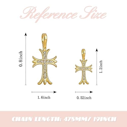 Buyongwant Double Cross Necklace Y2k Irregular Trend Hip Hop Fashion Retro Pendant Jewelry thumbnail 2