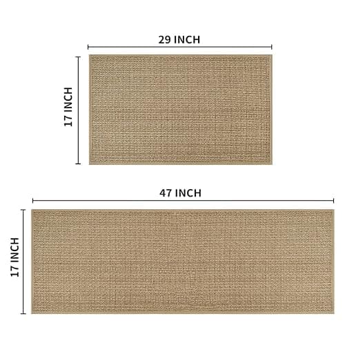 Artoid Mode Washable Non Slip Kitchen Rugs and Mats Set of 2, Rubber Backing Absorbent Kitchen Mats for Floor Front of Sink - 17x29 and 17x47 Inch thumbnail 6