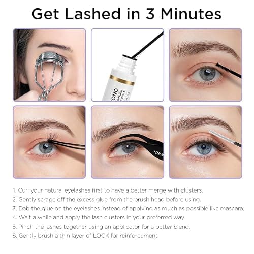 BEYELIAN Lash Bond and Seal, Cluster Lash Glue for Individual Cluster Lashes DIY Eyelash Extensions Latex Free Aftercare Sealant with Mascara Wand Super Strong Hold 72 Hours thumbnail 2
