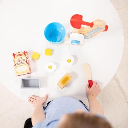 Melissa & Doug Make-a-Cake, 10-Piece Wooden Mixer Set with Play Food & Play Kitchen Accessories, Preschool Toys for Girls & Boys Ages 3+ - FSC Certified thumbnail 8