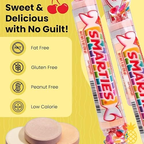Smarties Candy Giant Rolls - Gluten & Vegan Free - Classic Sweetness From Family Owned Company Since 1949, Peanut & Dairy Free - Individually Wrapped Bulk Halloween Candy- 2.2 Pound (Pack of 2) thumbnail 2