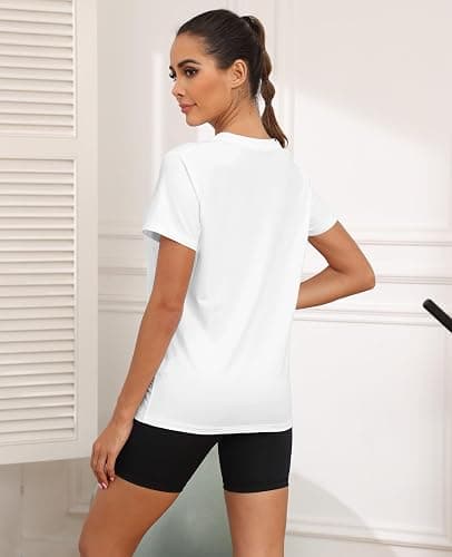 KevaMolly Workout Tops for Women UPF50+ Breathable Loose Fit Yoga T Shirts Short Sleeve Running Gym Athletic Tee Top thumbnail 4