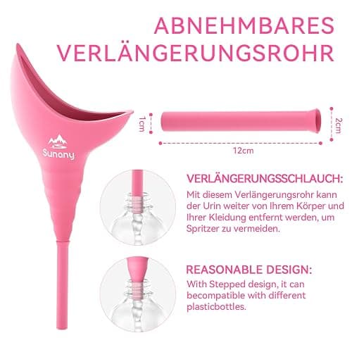 Urinella für Frauen, Weibliches Urinal Silikon Trichter Tragbares Urinal für Frauen Stehend Bis Pinkeltrichter Wiederverwendbarer Frauenurinal für Frauen, Outdoor, Aktivitäten, Camping thumbnail 3