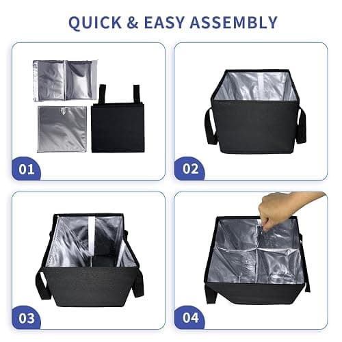 COMFORTKEEPER Reusable Drink Carrier with Handle, Insulated Drink Holder Bag with Adjustable Dividers, 600D Oxford Fabric Cup Carrier Drink Caddy for Delivery Car Coffee & Beverages, 4 Cups thumbnail 6