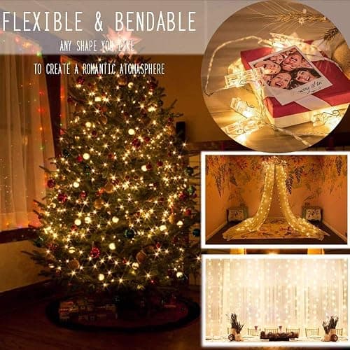 Dopheuor LED Photo Clip Copper String Lights Starry Fairy Warm White Lights Battery Powered for Hang Pictures Cards Bedroom Wall Decorations Christmas Patio Halloween Thanksgiving Wedding Party Décor thumbnail 5