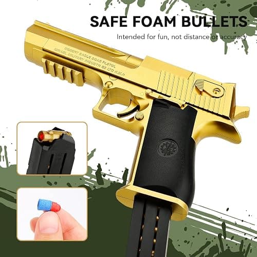 Toy Gun with Soft Bullets, Toy Pistol with 32Pcs Jump Ejecting Mag, 40 Pcs EVA Darts Toys Foam Blaster, Gifts for Boys Kids and Girls Ages 14+ thumbnail 3