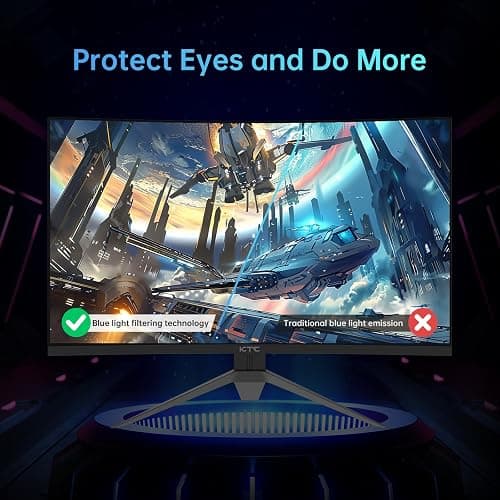 KTC 32 Inch Curved Gaming Monitor, Full HD 1080P@240Hz Monitor, VA 1500R, 1ms, Adaptive Sync, HDR10, HDMI 2.0 / DP1.4, 125% sRGB, VESA, Compatible with Desktop, Laptop, PS5, Xbox, Switch and More thumbnail 8