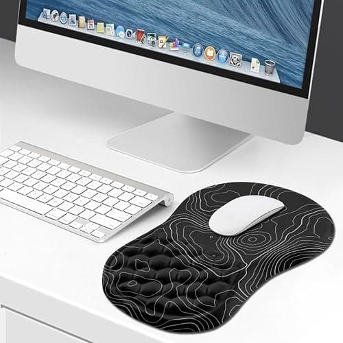 Hokafenle Ergonomic Mouse Pad Wrist Support, Wrist Rest Mousepad for Carpal Tunnel Pain Relief with Integrated Memory Foam Slope Massage Bulge (11.8x7.9 inch,Topographic Contour) thumbnail 6