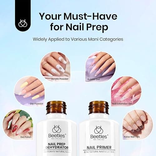 Beetles 20 ml 2Pcs Nail Dehydrator and Primer Set | Large Kit Prep for Acrylic and Gel Nail Polish, Fast Dry, Superior Bonding thumbnail 7