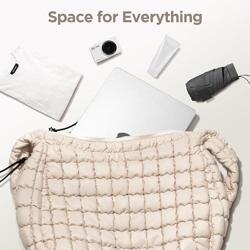 Puffer Tote Bag for Women Large Quilted Tote Bag Quilted Carryall Bag Soft Puffy Crossbody Bag Hobo Handbags Puff Purse thumbnail 4