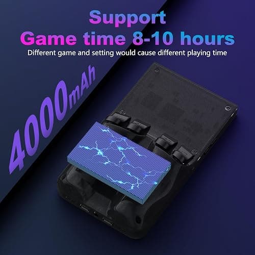 R36MAX Retro Handheld Game Console, 4.0 Inch 720x720 IPS Screen, 64GB Built-in 18,000+ Classic Game, Portable Hand Held Open Source Linux System, 4000mAh Battery Retro Gaming Console(Black 64GB) thumbnail 3
