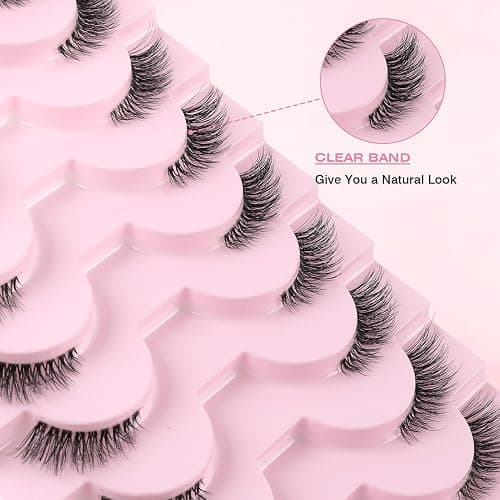 Sixstarhair Demi Faux Cils Bande Transparente 3D Faux Cils Naturel Half Lashes Oeil de chat Reutilisable Fake EyeLashes 10 Paires thumbnail 4