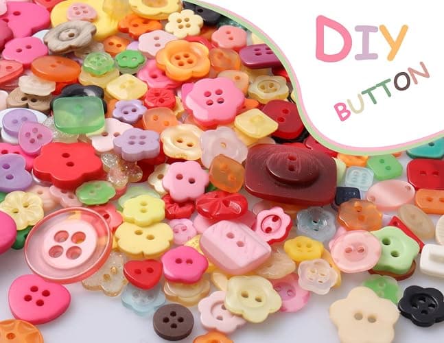 Tnstk Resin Buttons 2 and 4 Holes Assorted for Sewing Crafts DIY Projects Multiform thumbnail 3
