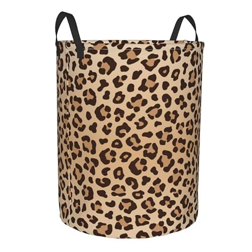 Gbuzozie Leopard Print Round Laundry Hamper Animal Skin Texture Storage Basket Toys Clothes Organizer Bin For Home Bathroom Bedroom Dorm Nursery, 38l thumbnail 4