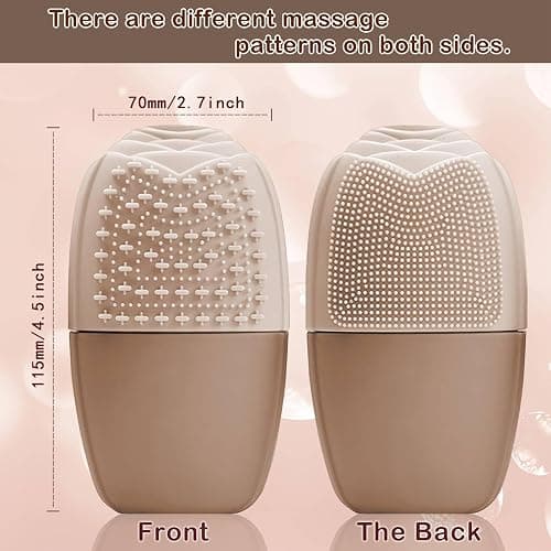 XHJRI Ice Face Roller Massager,Ice Cube Roller for Face, Eyes and Neck Naturally Conditioning and Skin Care,De-Puff Eye Bags,Reduce Migraine Pain,Reusable Massage Silicone Ice Mold (New Coffee) thumbnail 7