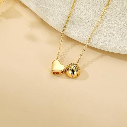 ESPVO Softball/Soccer/Volleyball/Basketball Necklace for Girls Women, Sports Accessories Jewelry Christmas Gift for Lovers 16+3 Inches thumbnail 4