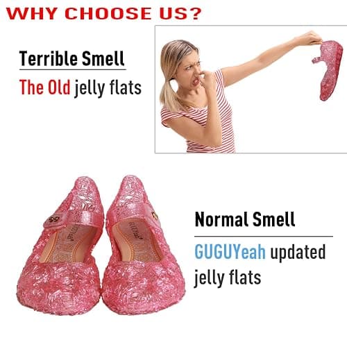 GUGUYeah Princess Mary Jane Jelly Shoes, Ballet Flats Cosplay Birthday Party Dress Up Sandals for Little Girls, Toddler or Kids thumbnail 5