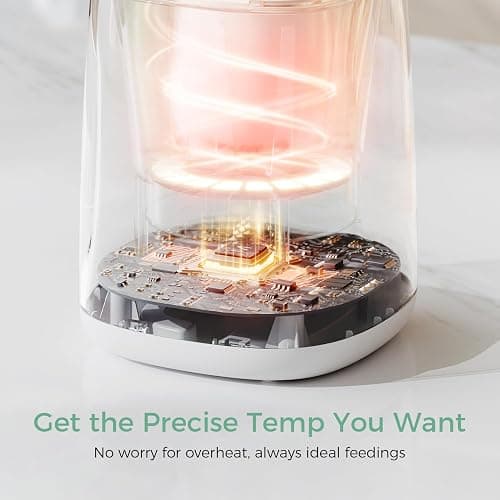 Momcozy Bottle Warmer, Fast Bottle Warmers for All Bottles with Timer, Accurate Temperature Control and Automatic Shut-Off, No Lid Required for Heating, White-Gray thumbnail 5