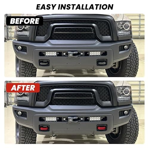 TECHPICCO Tow Hook Covers for RAM 1500 Classic 2009-2026 Warlock & Rebel, U-Shape Tow Hooks Compatible with RAM 1500 Rebel & Warlock Accessories |Red (Not Fit for J-Shape Tow Hooks) thumbnail 6