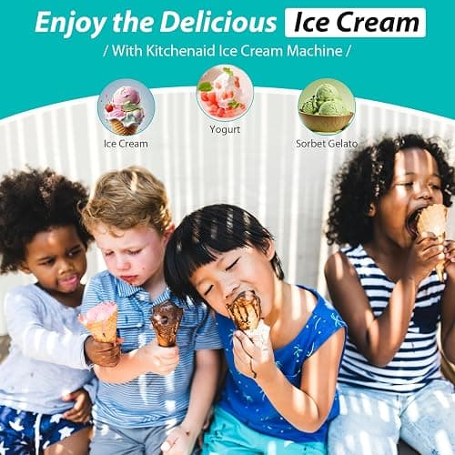 Ice Cream Maker Attachment for KitchenAid Stand Mixer, Ice Cream Bowl Compatible with 4.5Qt and Larger Stand Mixers, Ice Cream & Sorbet Gelato Maker Attachment, 2 Quart, White thumbnail 7