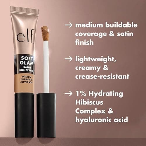 e.l.f. Soft Glam Satin Concealer, Medium Coverage For Blemishes & Under-Eye, Crease-Resistant, Long Lasting, Vegan & Cruelty-Free, 13 Fair Neutral thumbnail 2