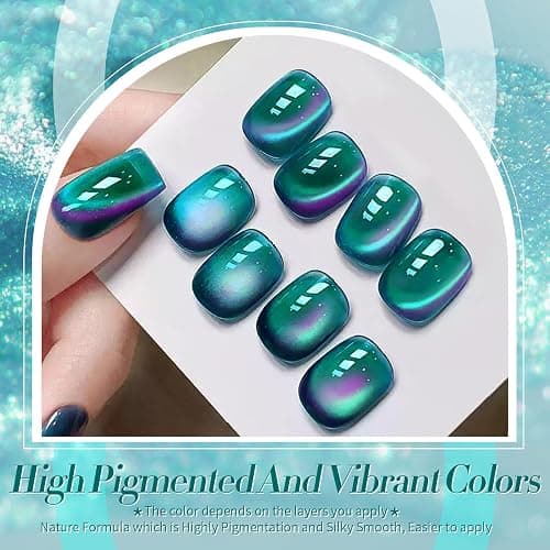 Born Pretty Blue Cat Magnetic Eye Gel Nail Polish Crystal Glass Sea Blue Magnetic Gel Polish Nail Art Manicure DIY at Home 15ML thumbnail 2