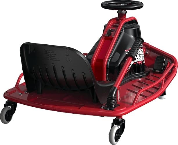 Razor Crazy Cart - 24V Electric Drifting Go Kart - Variable Speed, Up to 12 mph, Drift Bar for Controlled Drifts, One Size, Black/Red thumbnail 9