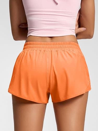MCEDAR Women's Running Shorts Low Waisted 2.5"，Lightweight Active Workout Quick Dry Gym Athletic Sports Shorts Zip Pocket thumbnail 4