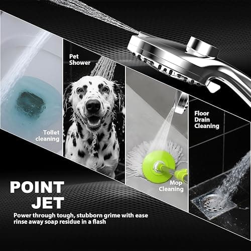 Rain Shower Head with filtered Handheld High Pressure rainfall Shower Heads with Handheld Spray Combo Adjustable one-piece stand daul shower head Built-in Magnetic Docking and Power Jets thumbnail 5