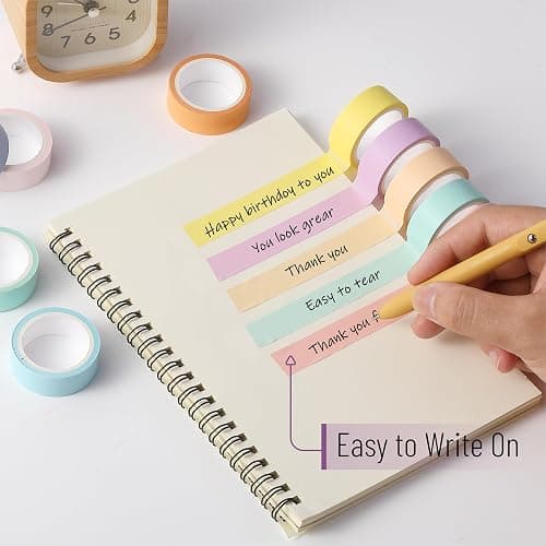 Mr. Pen- Washi Tape Set, 10 Rolls, 5.5 Yards/Roll, Washi Tape for Scrapbook | Arts, Crafts, Journals and Planners, Pastel Harmony thumbnail 3