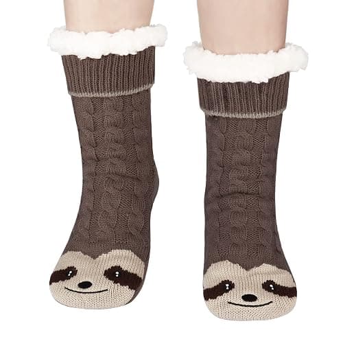 Jeasona Women’s Fuzzy Slipper Socks with Grippers Gifts for Women Warm Cozy - Image 1