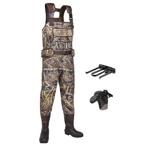 HISEA Chest Waders for Men, Hunting Wader with 800G Insulated Boots, 4.5mm Neoprene Waterproof Mens Camo Bootfoot Waders - Image 1