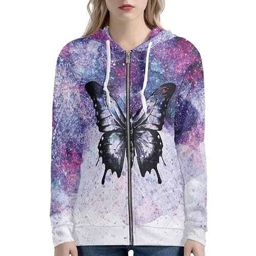 Tongluoye Womens Hoodies Zip Up Lightweight Long Sleeve Thin Hooded Sweathsirt Trendy Jacket thumbnail 4