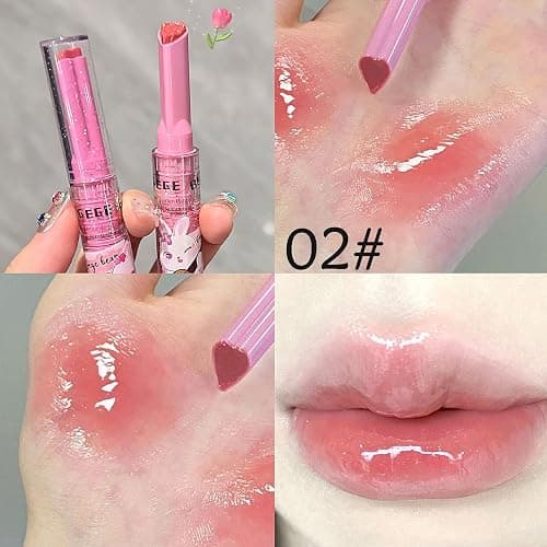 LuckNest 3 Colors Jelly Lipstick Gift Set, Tinted Heart Shape Lip Stain Lip Gloss, Mirror Hydrating Jelly Love Lipstick, Moisturizing Tinted Lip Balm, Vivid Color Glossy Lip Makeup for Girls (A) thumbnail 4