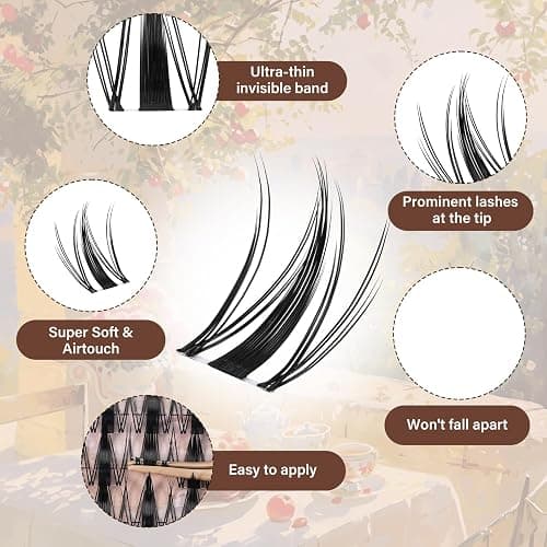 JMS&JMS Lash Clusters 144 Pcs Natural Cluster Lashes Invisible Band Manga Lashes Super Thin Band Reusable Soft & Comfortable(Fairy,8-18mix) thumbnail 2