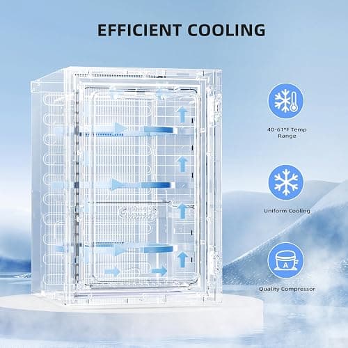 Antarctic Star 18L Beverage Refrigerator Cooler 24Can, Mini Fridge with Quiet Compressor, LED Light,Freestanding Small Fridge with Electronic Temperature Control for Home and Bar(40-61 ℉) thumbnail 6