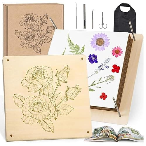GTQYYF Extra Large Flower Press Kit 10.8 x10.8 inches with Storage Bag,Solid Wood Flower Press Kit - DIY Arts and Craft Kit 10 -Layers, Ideal Gift for Flower & Plant Lovers