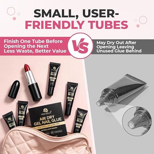 UNA GELLA 5 Pack 5g Solid Nail Glue, Air-Dry Strong Nail Glue for Press Ons | No U V/LED Lamp Needed Quick Drying Glue Gel for False Nails with Precise Gap-Filling Control thumbnail 6