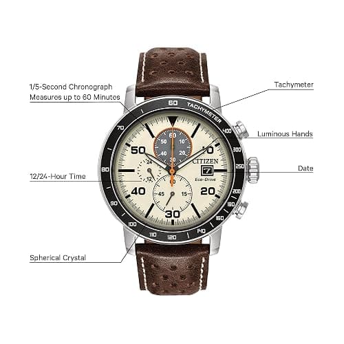 Citizen Men's Eco-Drive Weekender Brycen Chronograph Watch Stainless Steel Case thumbnail 11