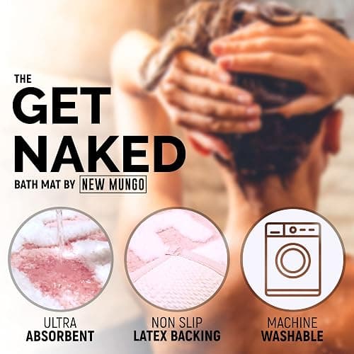 New Mungo Get Naked Bath Mat Pink - Blush Bathroom Rugs - Bath Mat - 31" x 20" thumbnail 4