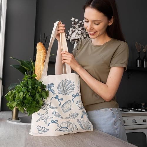 LZYRF FBB Ocaen Beachy Ocean Sea Fish Reusable Grocery Shopping Bag thumbnail 6