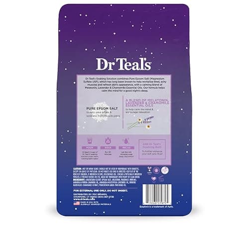 Dr Teal's Pure Epsom Salt Soak, Sleep Blend with Melatonin, Lavender & Chamomile Essential Oils, 3 lbs thumbnail 12